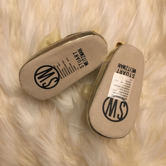 Gold Stuart Weitzman Baby Nantucket Shoes Size 2 - Picture 3 of 7